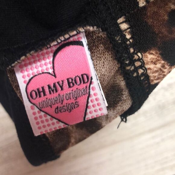 OH MY BOD Leopard bralette. Non-padded workout top sports bra size L - Picture 6 of 7
